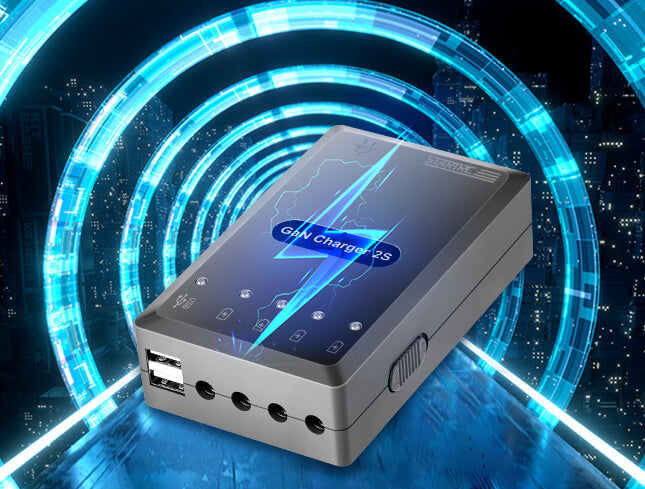 120W GaN Intelligent Battery Charging Hub – 4 accu's & 2 USB